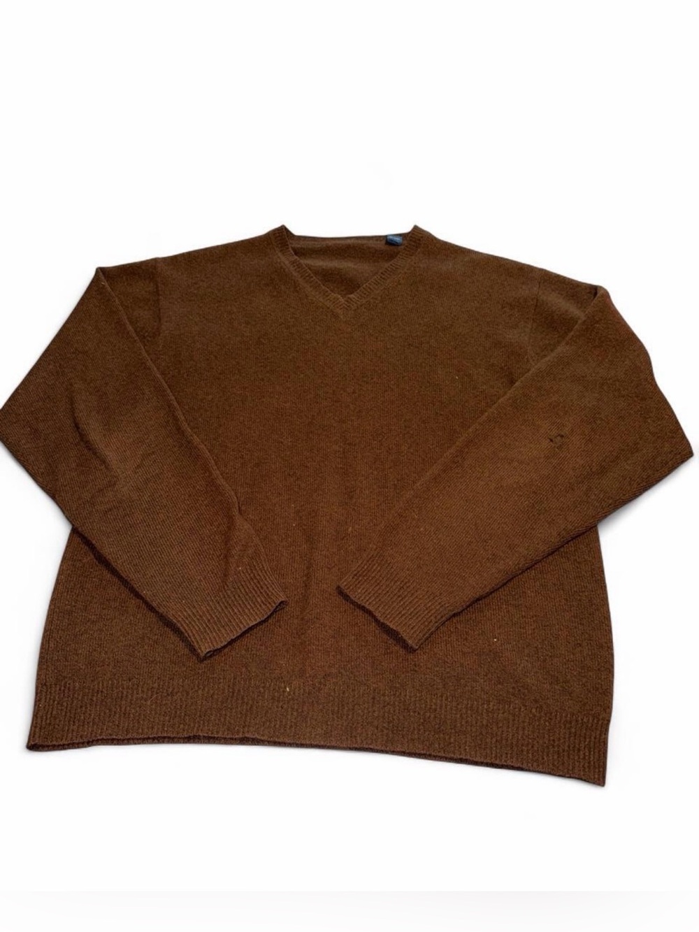Men's Brown V-Neck Sweater cashmere